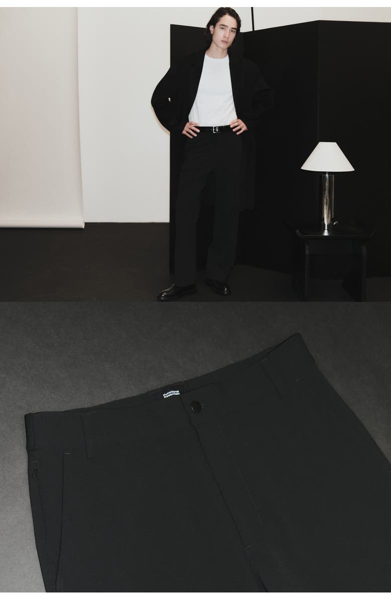 H&M Loose-fit four-way stretch chinos, Alternate, color, Black