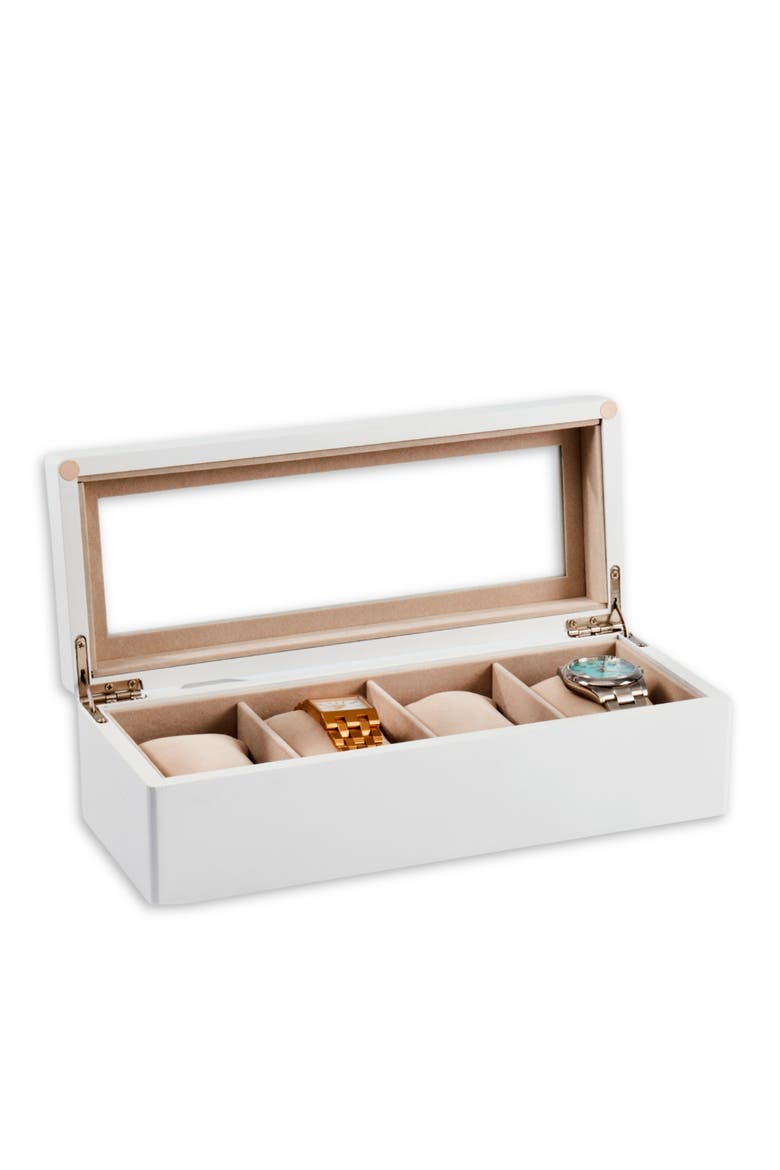 Dani Wooden Watch Case, Alternate, color, WHITE MULTI