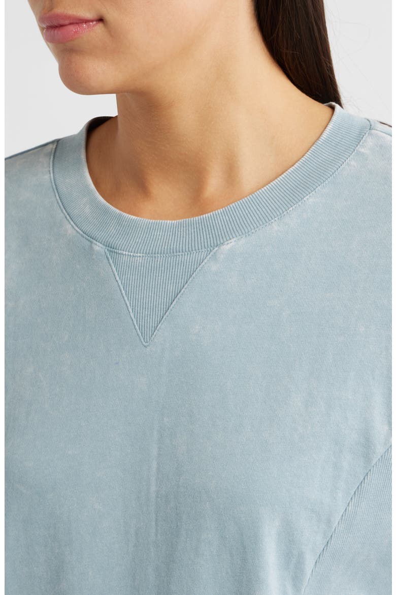 Short Sleeve Cotton Sweatshirt, Alternate, color, BLUE GROTTO
