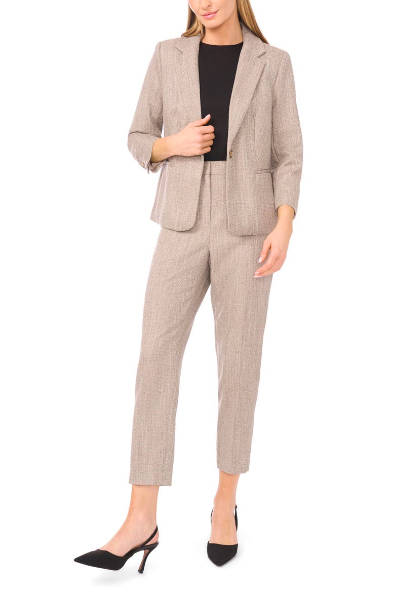 Shrunken Herringbone Blazer, Alternate, color, TAUPE BISQUE