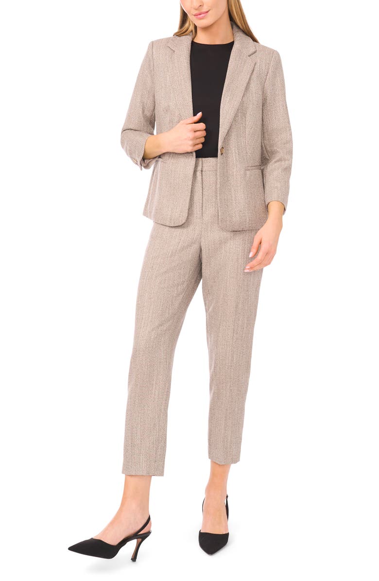 Halogen<sup>®</sup> Shrunken Herringbone Blazer, Alternate, color, Taupe Bisque