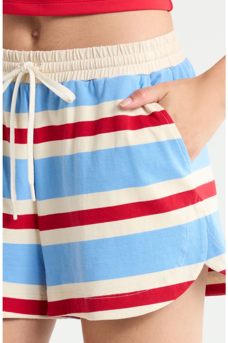 Striped Jersey Shorts, Alternate, color, BLUEREDWHITE