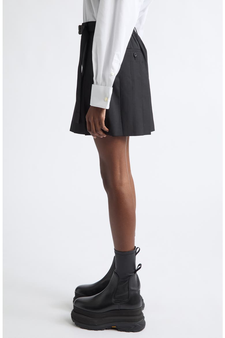 Belting Suiting Skort, Alternate, color, BLACK