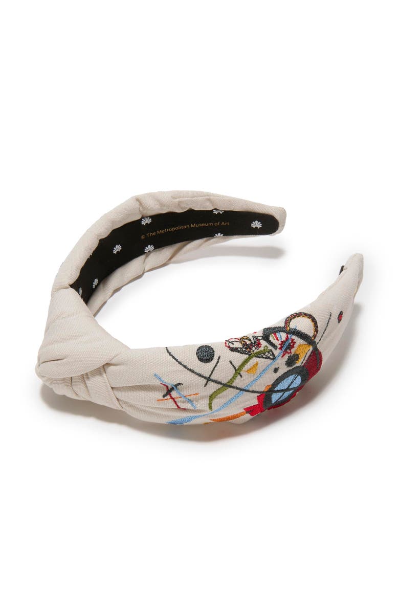 Lele Sadoughi The Met Knotted Kandinsky Embroidered Headband, Main, color, Violett 999