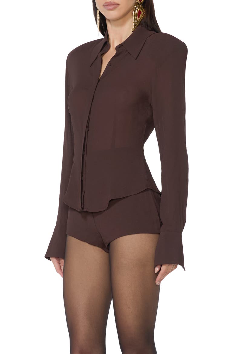 Caroline Long Sleeve Shirt, Alternate, color, ESPRESSO