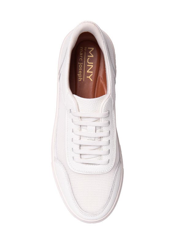 Columbia Street Hands Free Technology Leather Mesh Sneaker, Alternate, color, White Grainy Leather