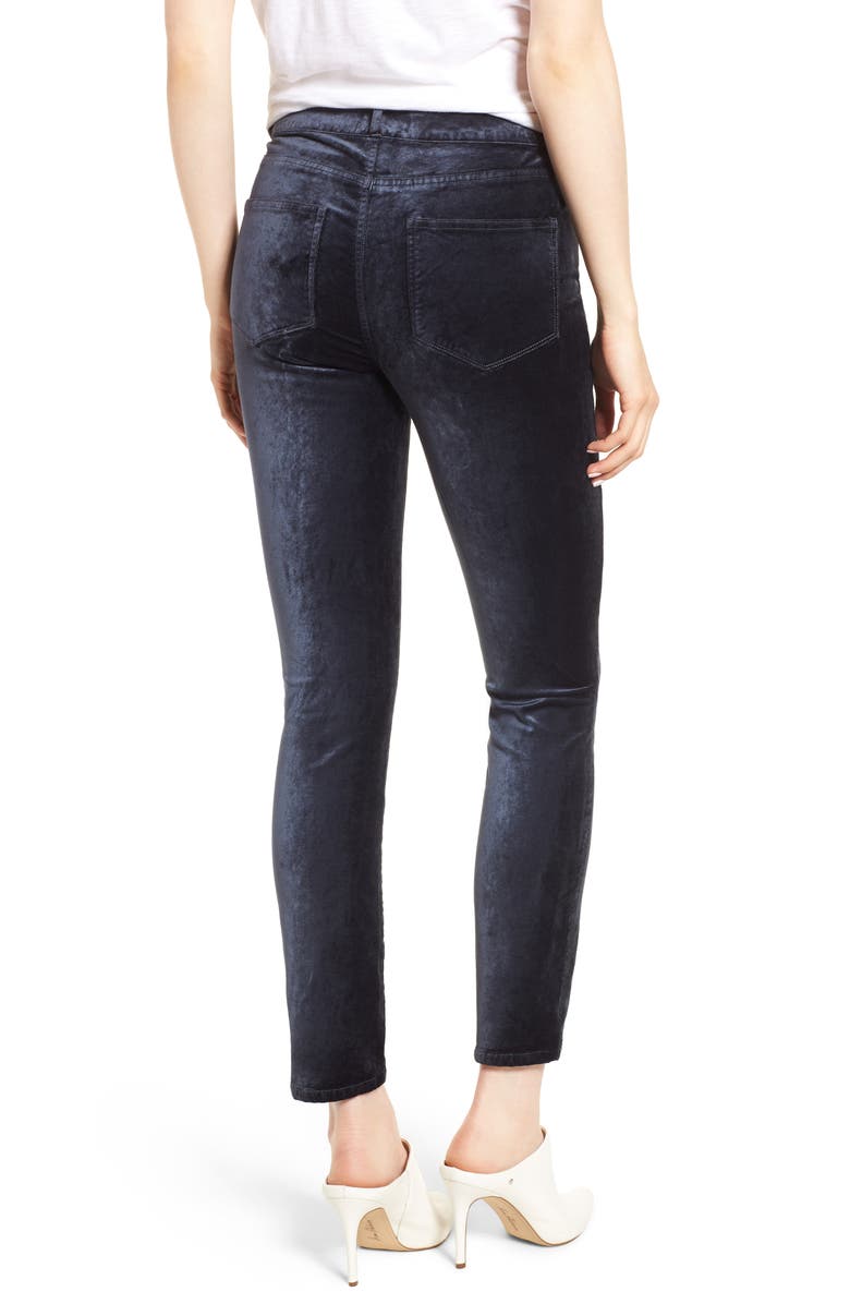 PAIGE Hoxton High Waist Ankle Peg Velvet Jeans, Alternate, color, 
