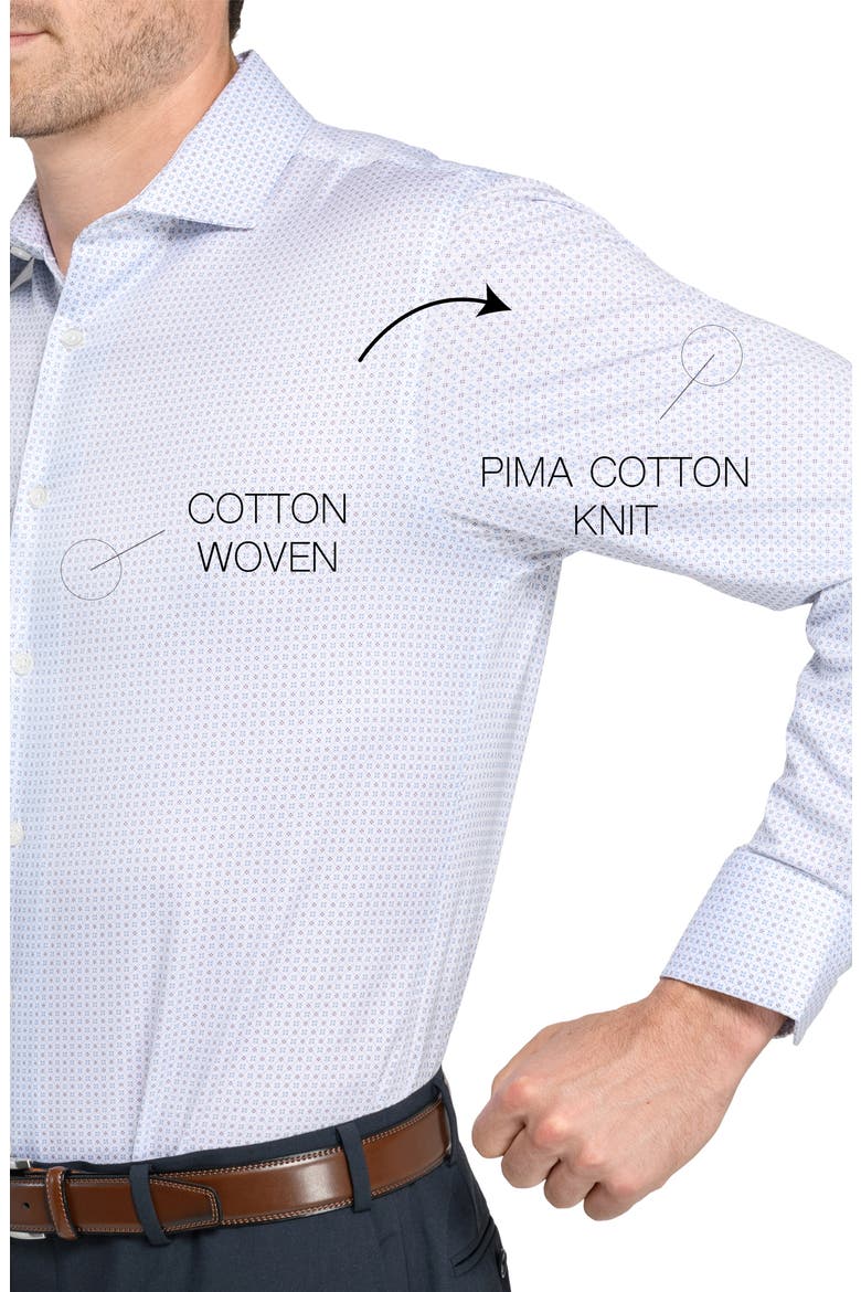 Reworked Slim Fit Cotton Dress Shirt, Alternate, color, WHITE/ BLUE