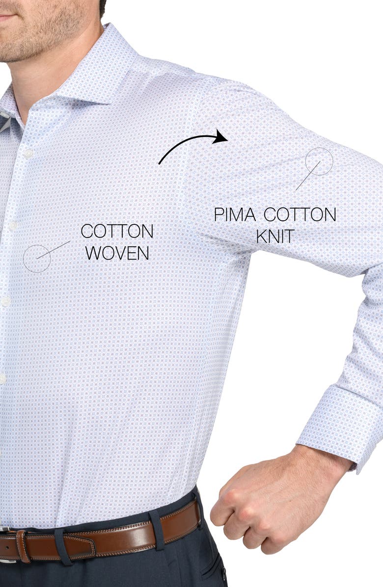 W.R.K Reworked Slim Fit Cotton Dress Shirt, Alternate, color, White/ Blue