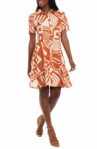 London Times Linen Blend Shirtdress