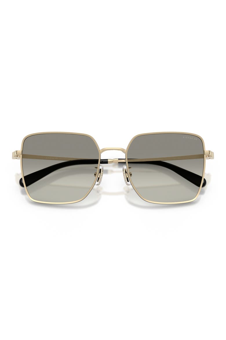 56mm Gradient Square Sunglasses, Alternate, color, LIGHT GOLD / BLACK / GREY