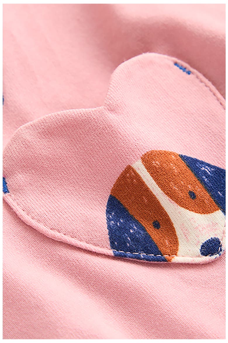 Kids' Ariel Twirly Long Sleeve Cotton Jersey Dress, Alternate, color, VINTAGE PINK SPACED PUPS