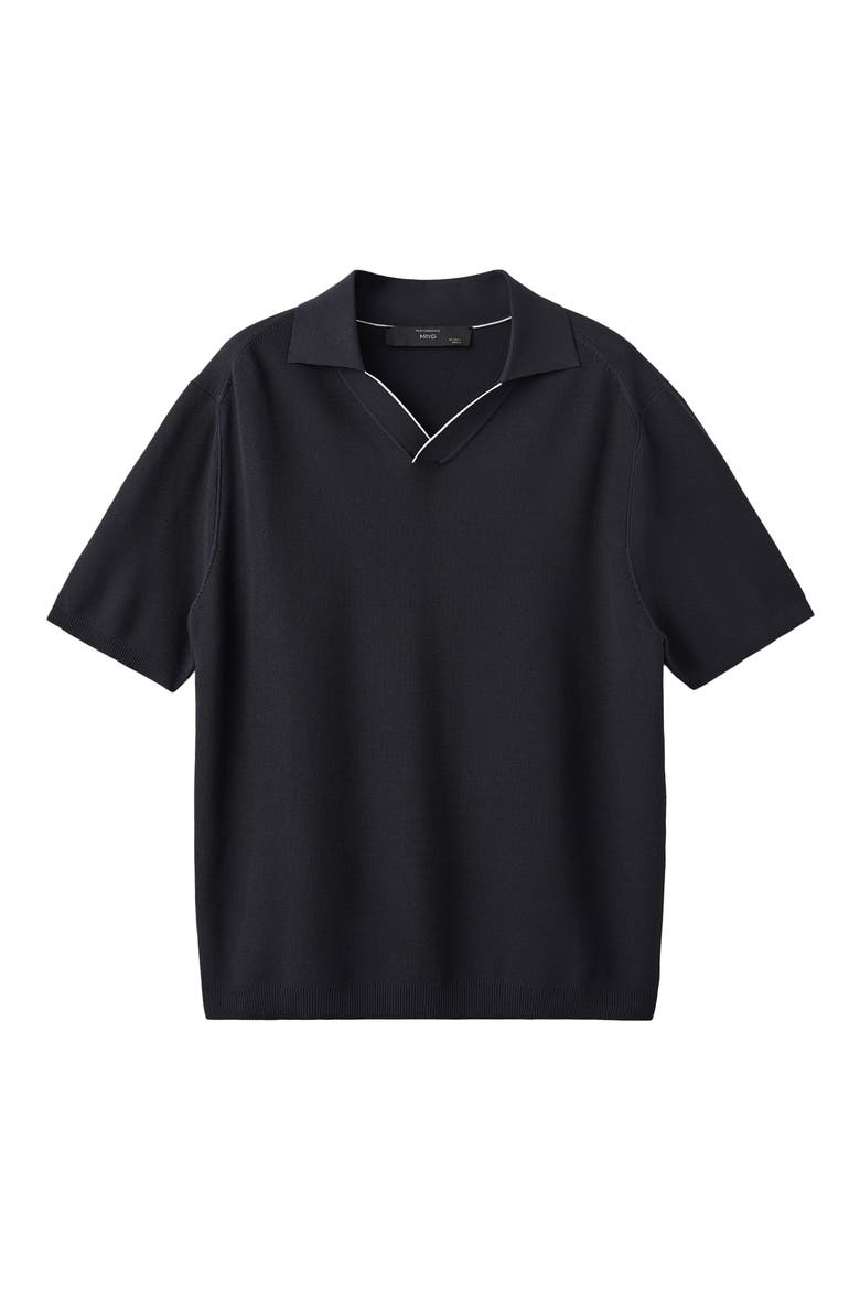 Contrast Trim Piqué Polo, Alternate, color, NAVY