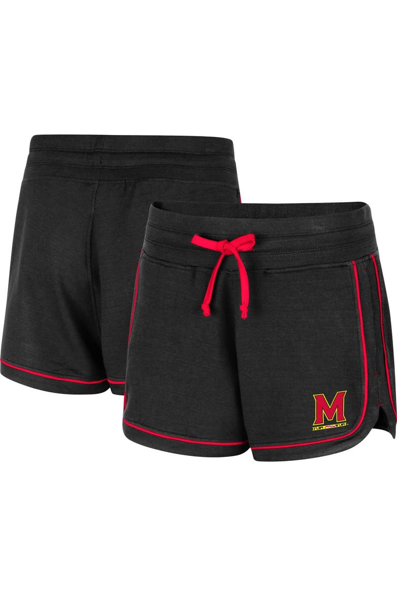 Women's Colosseum Heathered Black Maryland Terrapins Lil Sebastian Shorts, Alternate, color, Heather Black