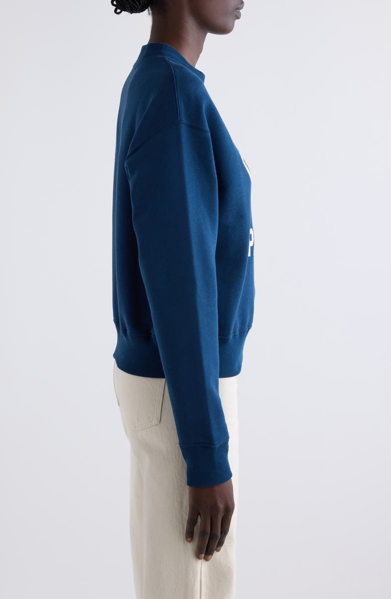 Chloé Paris Logo Appliqué Cotton Fleece Crop Sweatshirt, Alternate, color,