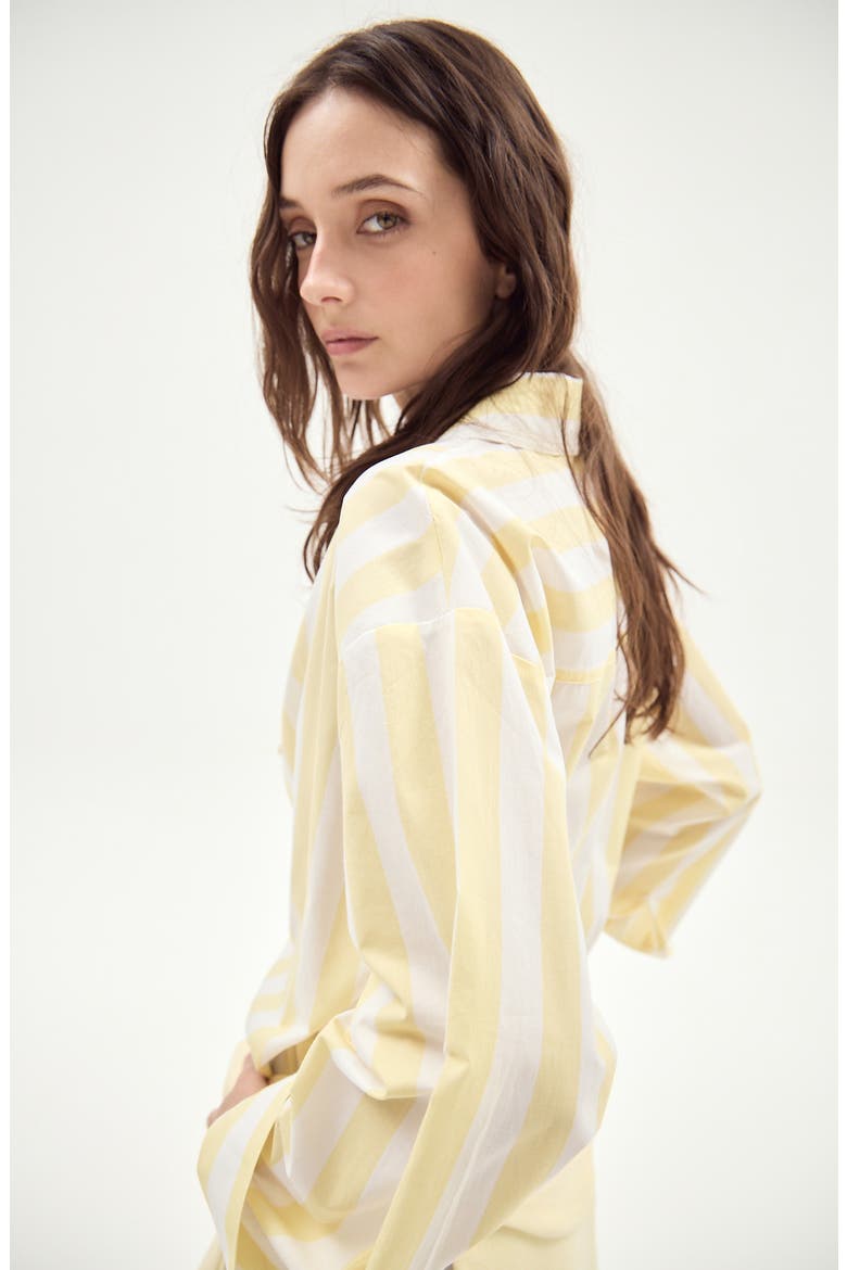 Vicenzo Stripe Cotton Button-Up Shirt, Alternate, color, STRIPED YELLOW