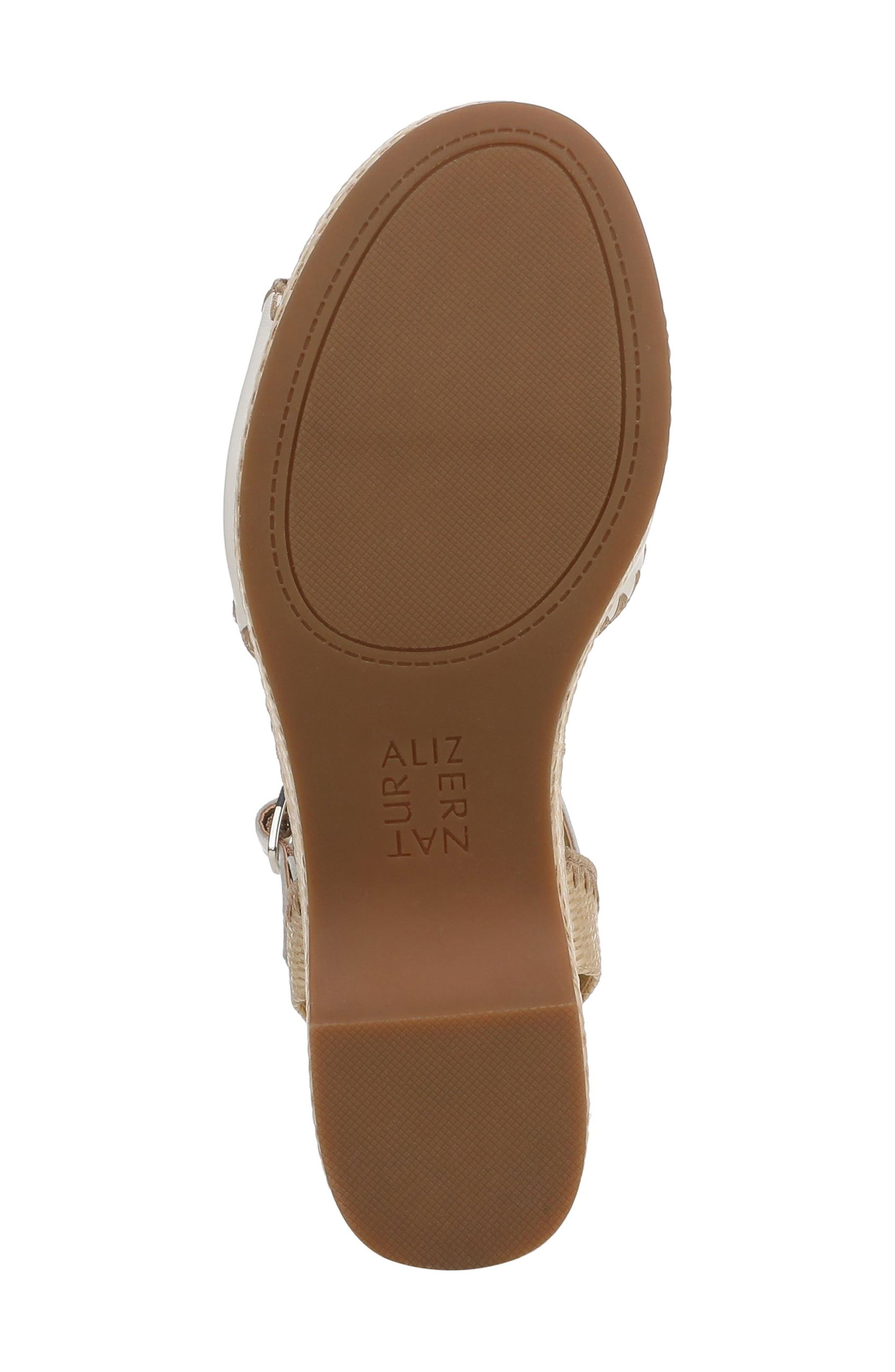 Della Platform Ankle Strap Sandal, Alternate, color, WARM WHITE/ NATURAL