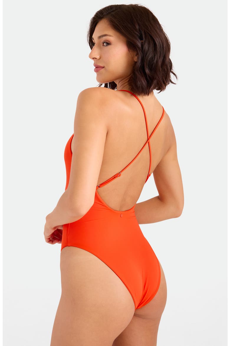 Simply Seamless Cross Back One-Piece Swimsuit, Alternate, color, PERSIMMON