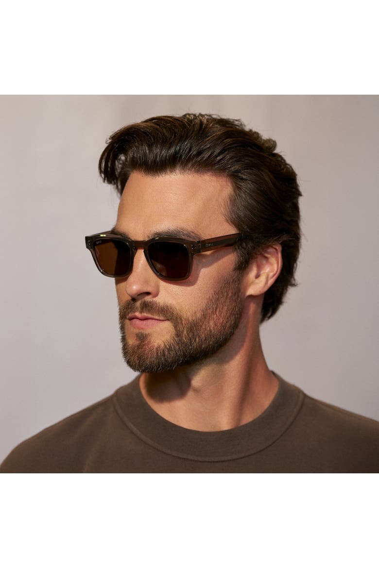 Wayne - 50mm Rectangular Polarized Sunglasses, Alternate, color, Crystal Gunmetal