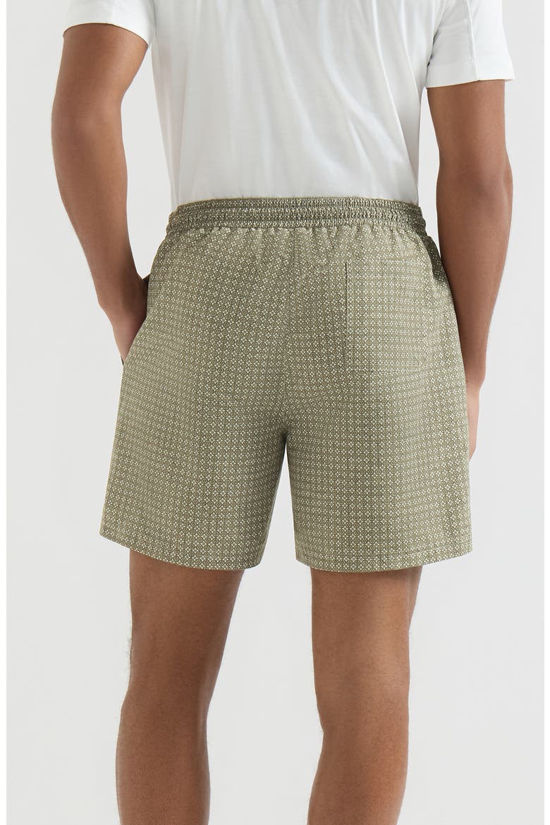 Flower print nylon swim shorts, Alternate, color, Sage