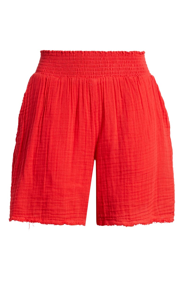 Michael Stars Cotton Gauze Shorts, Alternate, color, Salsa