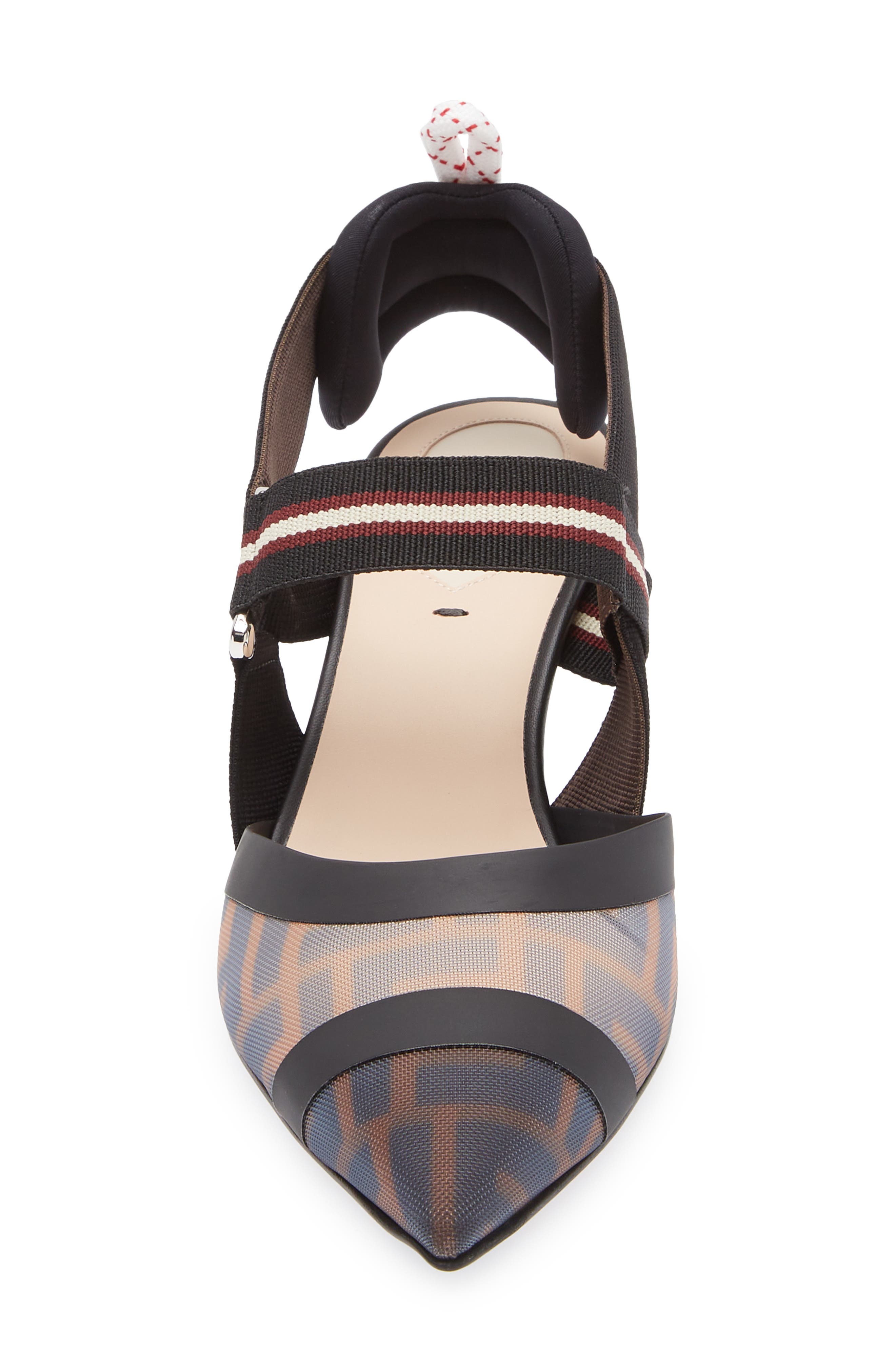 Fendi Colibri Pointed Toe Slingback Pump, Alternate, color, F1otr Tab M/N.bd.cr/Ne Mil