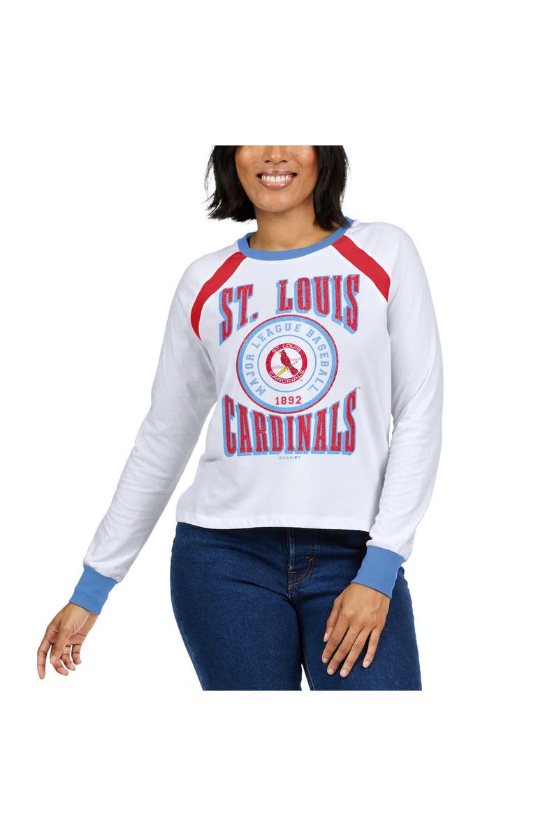WEAR by Erin Andrews Women's WEAR by Erin Andrews White St. Louis Cardinals Raglan Long Sleeve T-Shirt, Alternate, color, White
