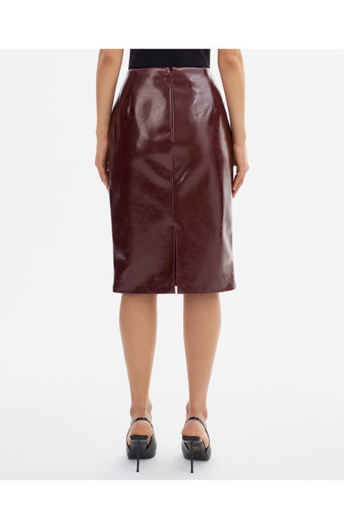 Lamarque Georgia | Faux Leather Pencil Skirt In Burgundy