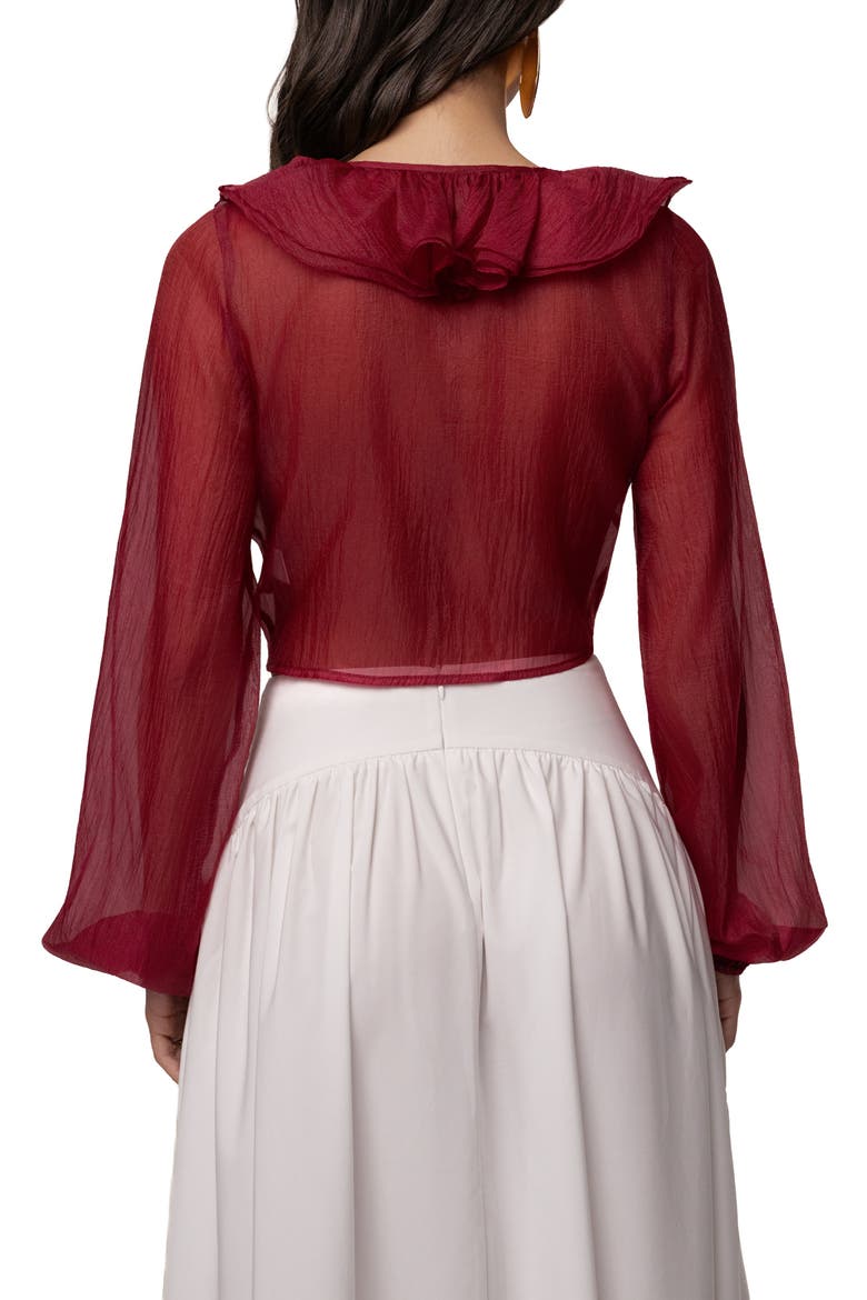 Delilah Ruffled Top, Alternate, color, Berry