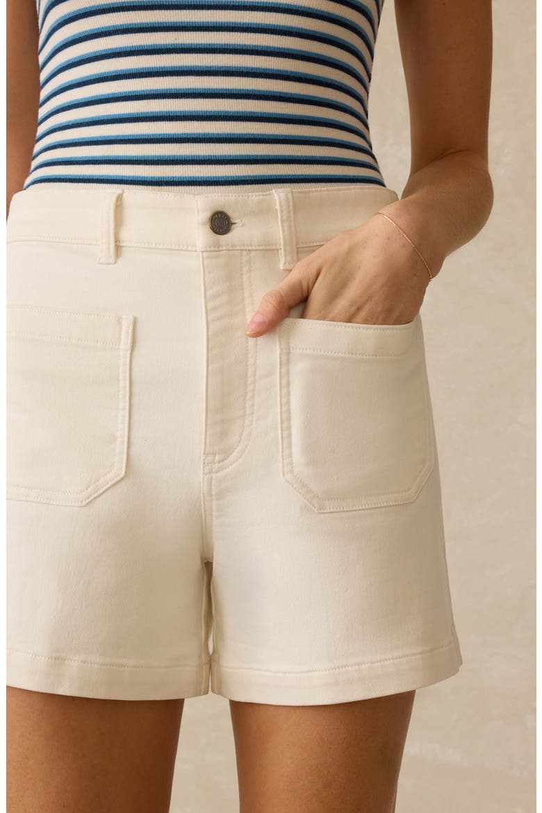 Stretch Terry Patch Pocket Shorts, Alternate, color, EGRET