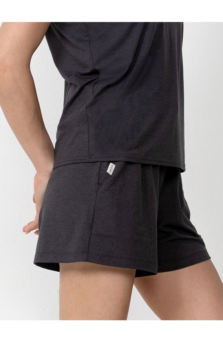 Single Stitch Lightweight Tank and Short Set, Alternate, color, Heather Black