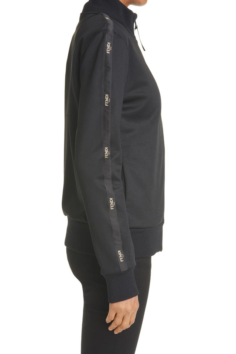 Logo Jersey Piqué Track Jacket, Alternate, color, BLACK
