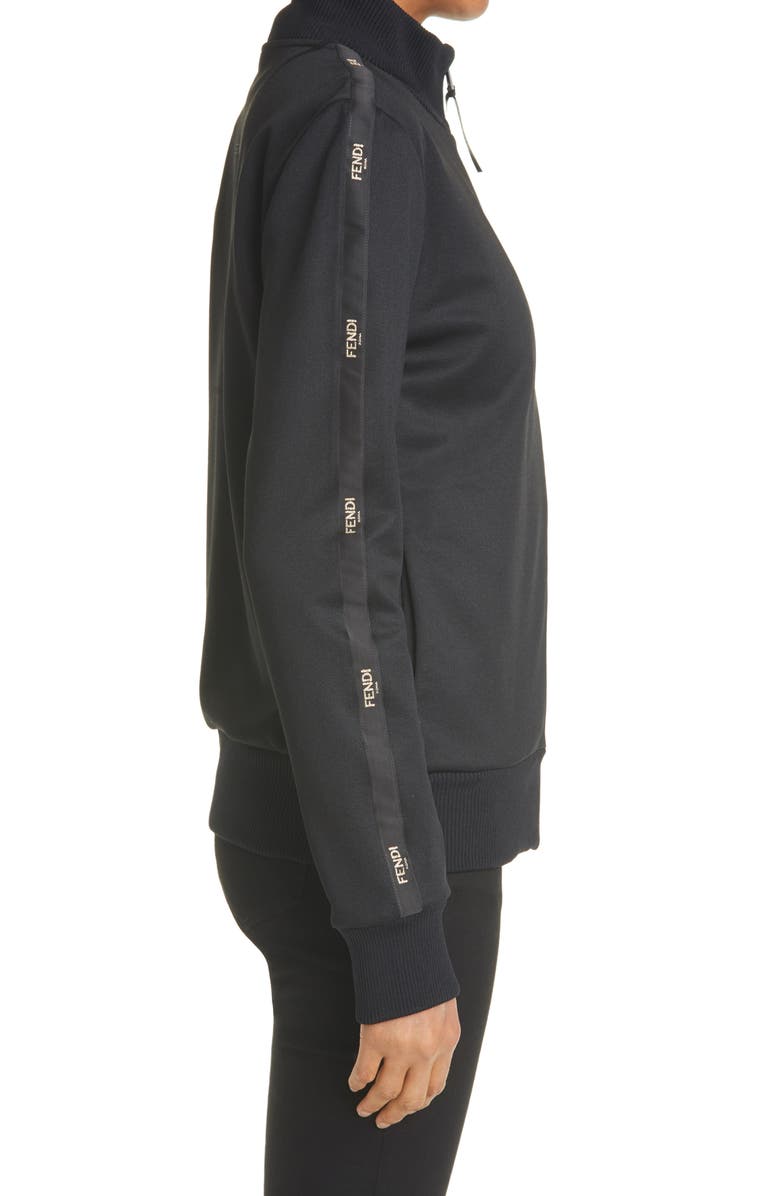 Fendi Logo Jersey Piqué Track Jacket, Alternate, color,