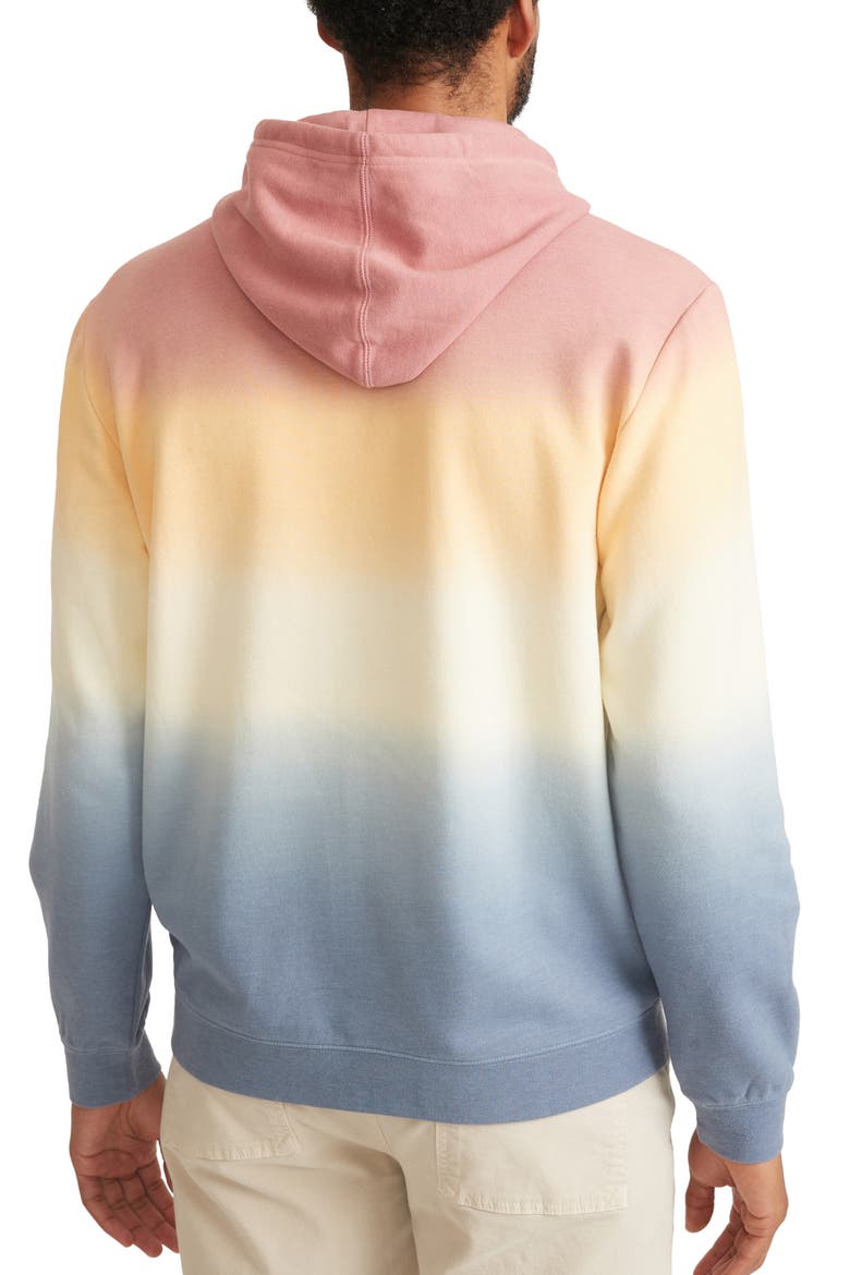 Signature Ombré Stripe Organic Cotton Blend Fleece Hoodie, Alternate, color, SUNSET OMBRE