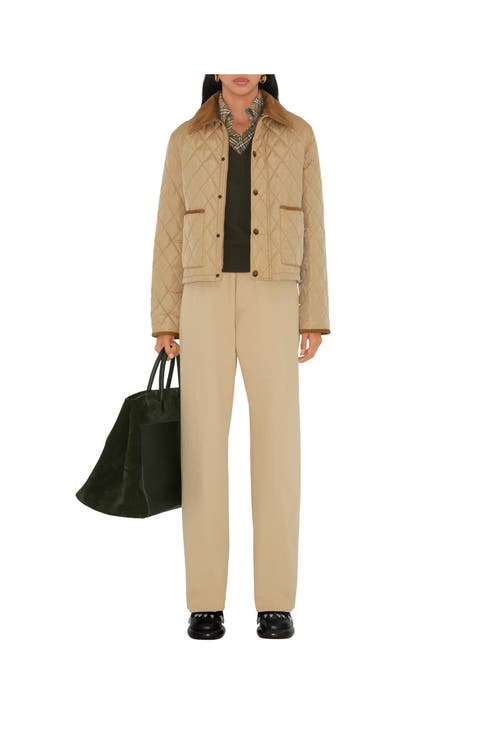 Burberry Cotton Tailored Trousers In Cracker