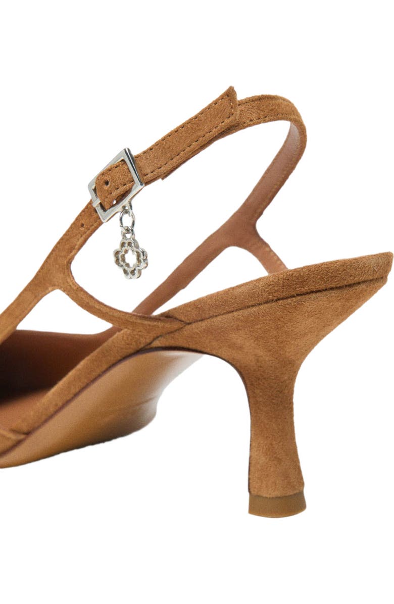 maje Metallic-toe suede pumps, Alternate, color, Camel