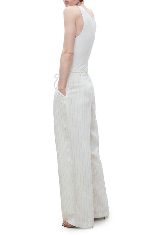 Mango Striped Combined Knit Jumpsuit Off White In White