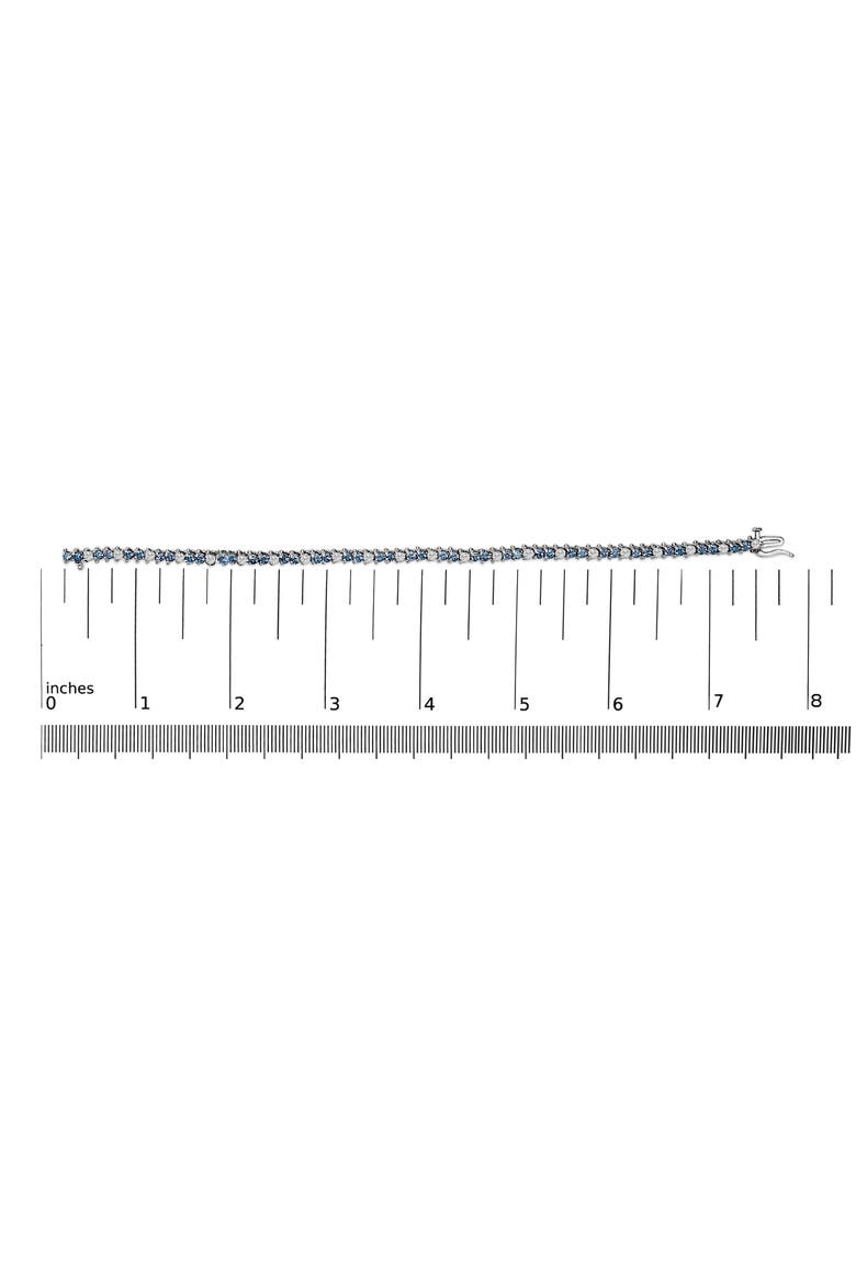 14K White Gold 4 5/8cttw White And Treated Blue Diamond Bracelet, Alternate, color, White