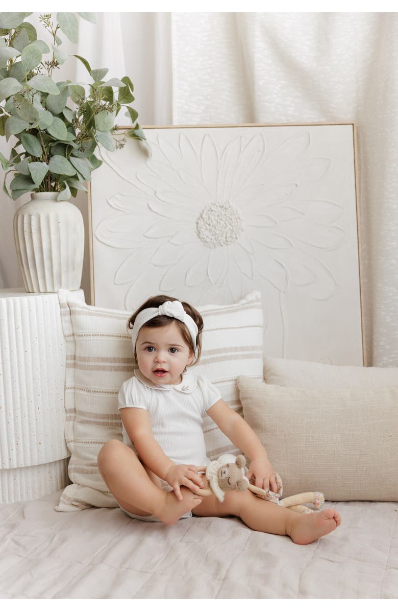 Ely's & Co. Organic Cotton Embroidered Collar Collection - Romper, Alternate, color, Ivory Heather