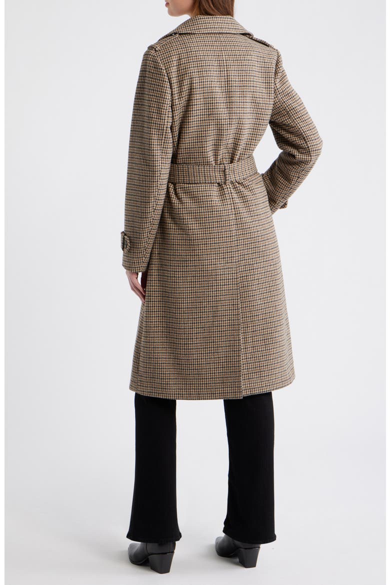 Belted Trench Coat, Alternate, color, BROWN/ BLACK HOUNDS