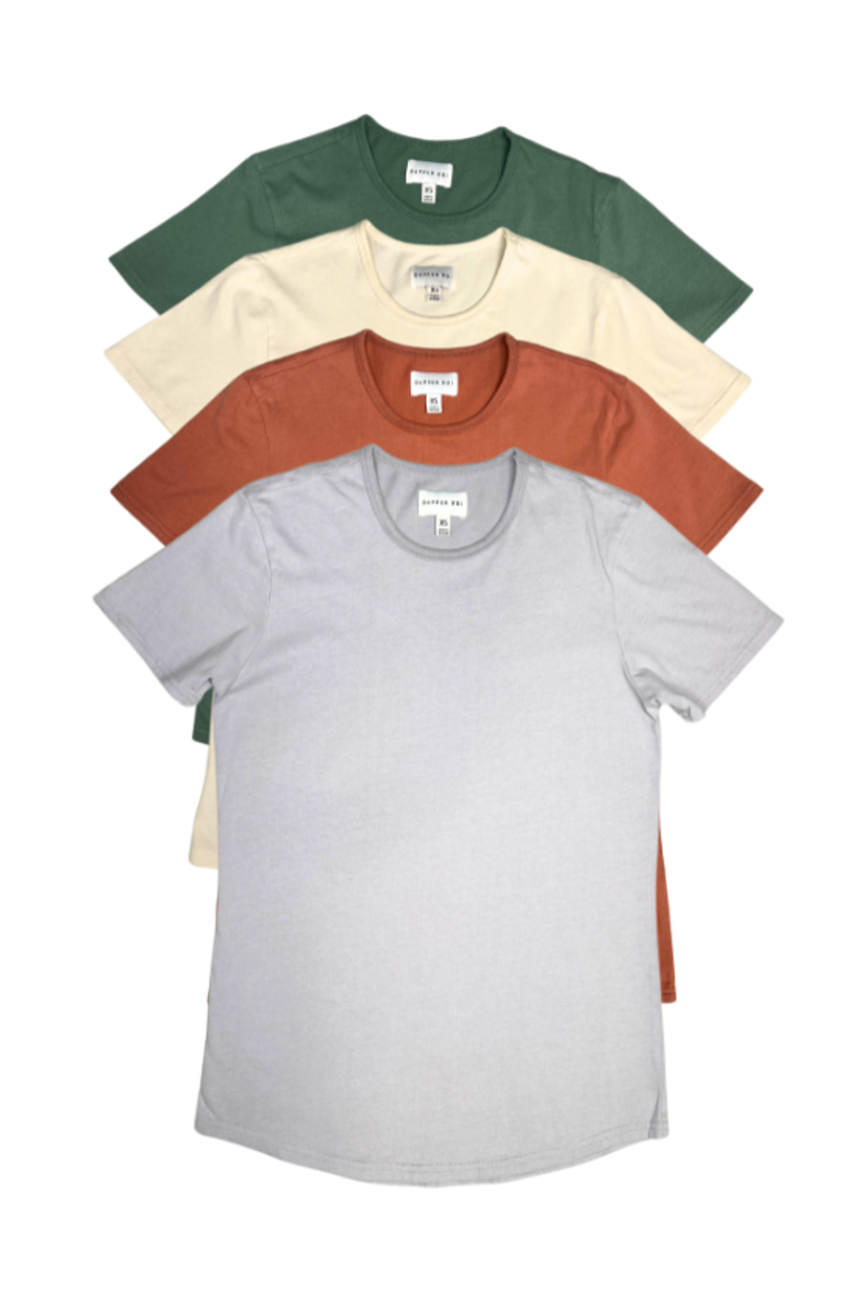 Neutrals Drop-Cut Crew Neck 4-Pack 2.0, Main, color, Neutrals