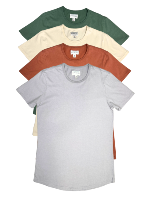 Dapper Boi Neutrals Drop-cut Crew Neck 4-pack 2.0 In Neutrals