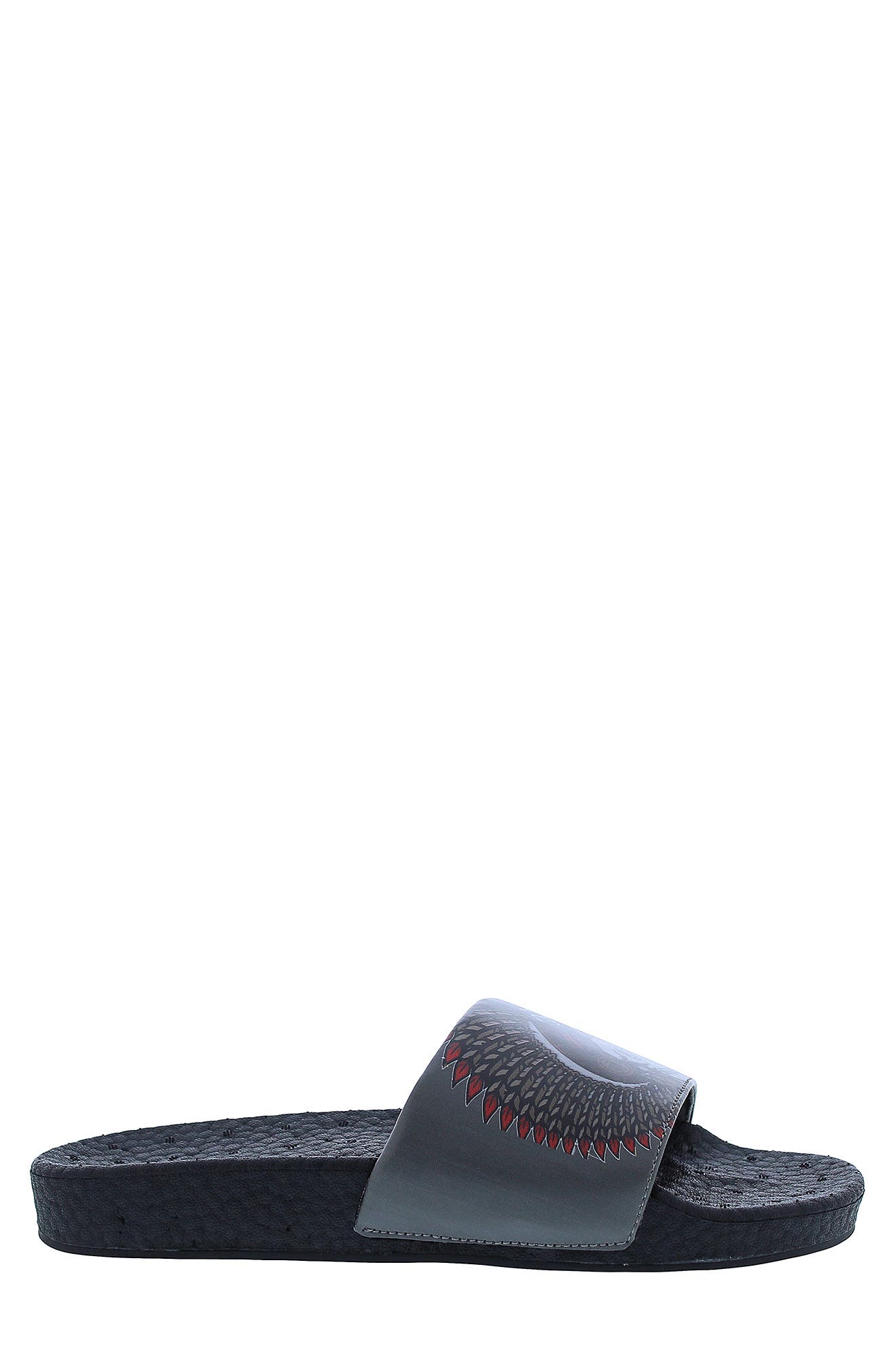 Ed Hardy Ruller Leather Slide Sandal, Alternate, color, 