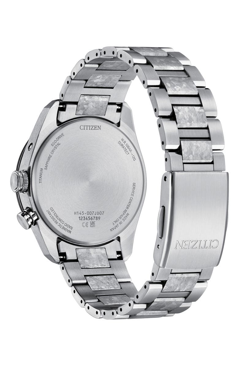 Citizen Attesa Platinum Shine Eco-Drive Atomic Timekeeping Bracelet Watch, 40.6mm, Alternate, color, Silver-Tone