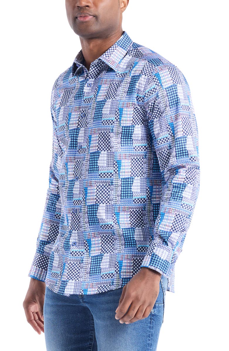 Robert Graham Westgrove Patchwork Print Button-Up Shirt, Alternate, color, 