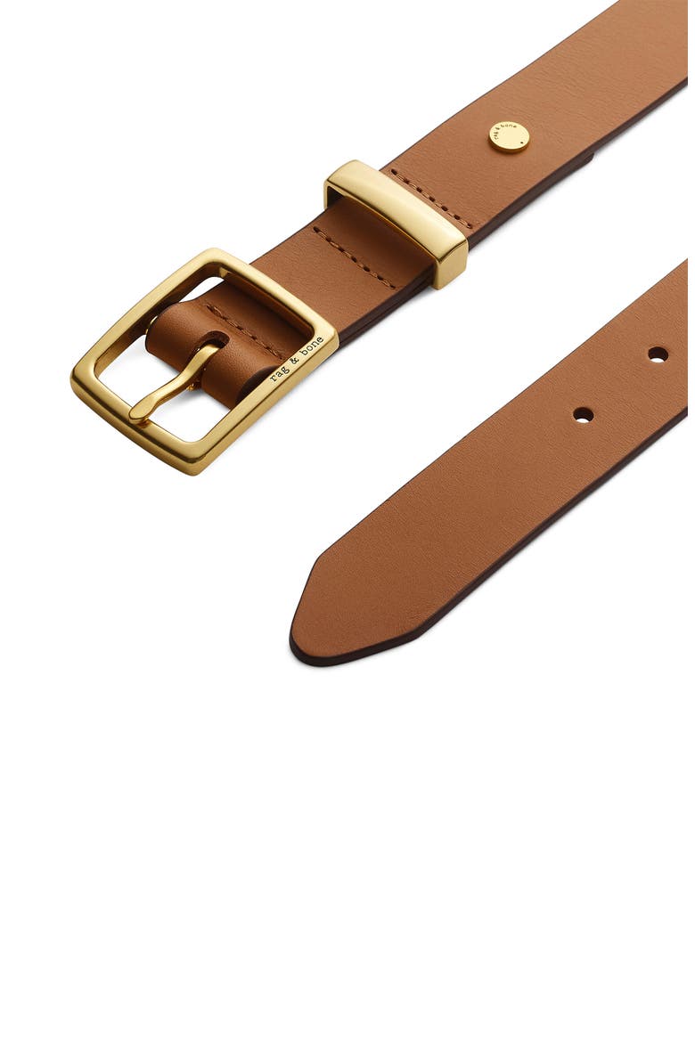 X Boyfriend Leather Belt, Alternate, color, TAN