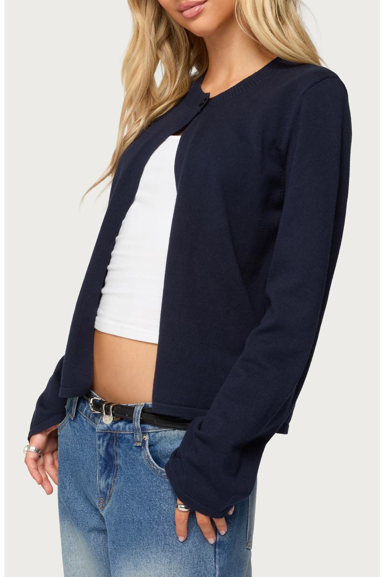 Jenie Split Front Cardigan, Alternate, color, NAVY
