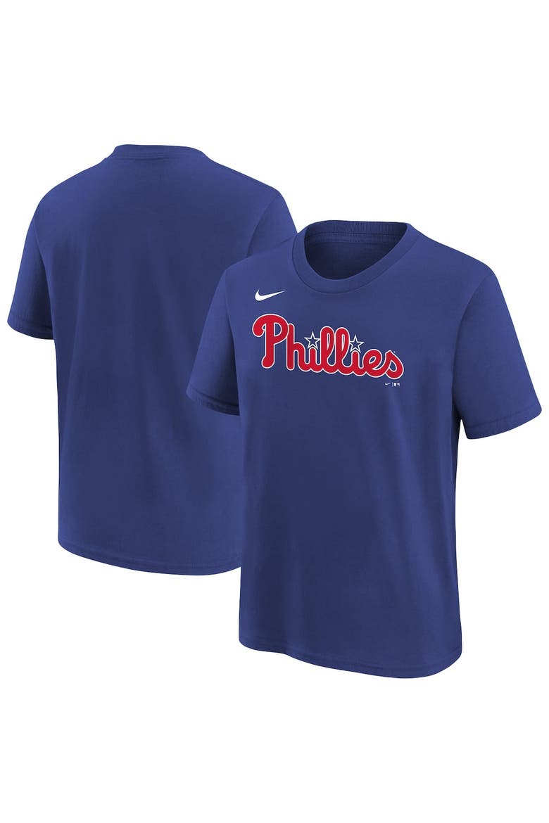 Youth Nike  Royal Philadelphia Phillies Wordmark T-Shirt, Main, color, Royal