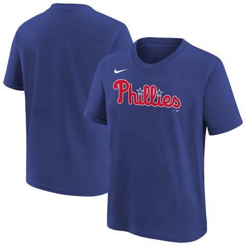Youth Nike  Royal Philadelphia Phillies Wordmark T-Shirt