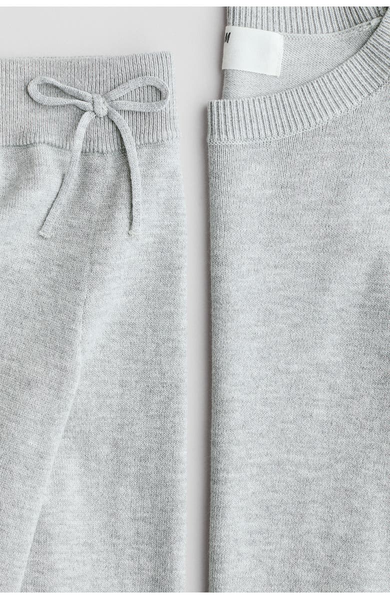 H&M 2-piece Fine-knit Set, Alternate, color, Light Gray